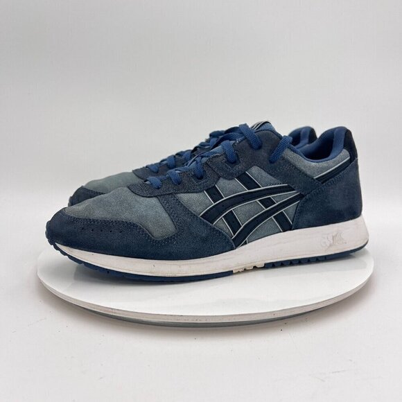 Asics Lyte Classic Men Size 11 1201A103-024 Blue Suede Fabric Athletic Shoes - Picture 1 of 14